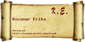 Kocsner Erika névjegykártya